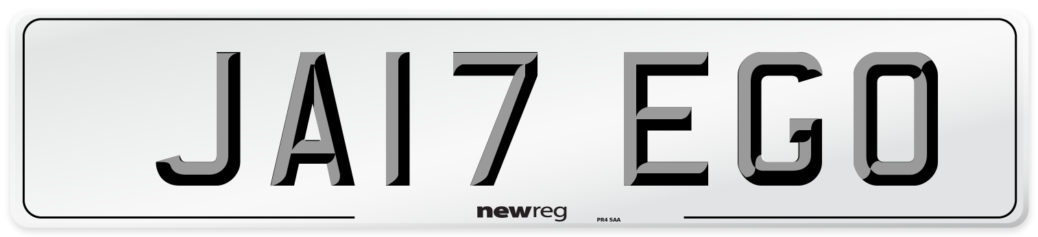 JA17 EGO Number Plate from New Reg